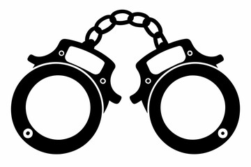 handcuff line art silhouette vector illustration