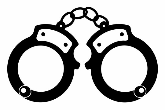 black handcuffs graphic on white background clip art preview