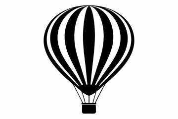 Obraz premium hot air balloon line art silhouette vector illustration
