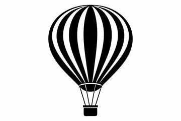 Fototapeta premium hot air balloon line art silhouette vector illustration