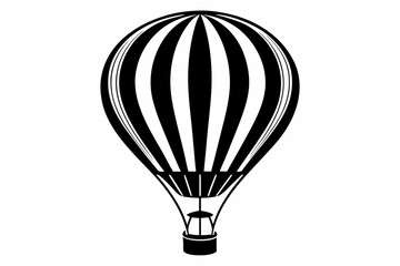 Obraz premium hot air balloon line art silhouette vector illustration