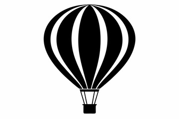 Obraz premium hot air balloon line art silhouette vector illustration