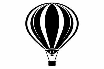 Fototapeta premium hot air balloon line art silhouette vector illustration