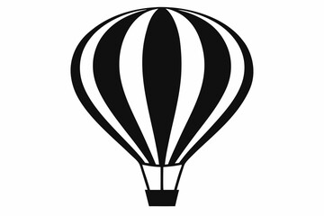 Obraz premium hot air balloon line art silhouette vector illustration
