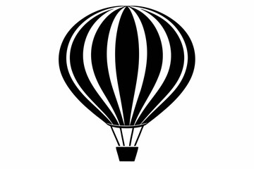 Obraz premium hot air balloon line art silhouette vector illustration