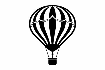 Naklejka premium hot air balloon line art silhouette vector illustration