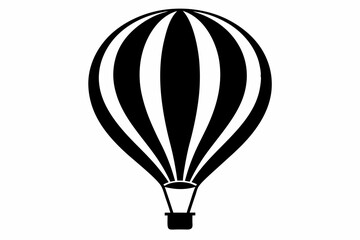 Naklejka premium hot air balloon line art silhouette vector illustration