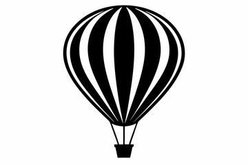 Obraz premium hot air balloon line art silhouette vector illustration