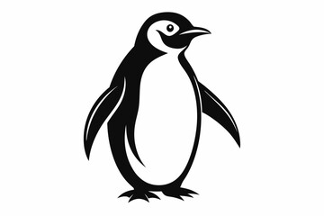 Fototapeta premium penguin line art silhouette vector illustration