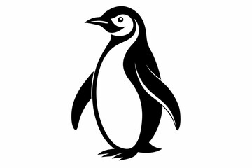 Obraz premium penguin line art silhouette vector illustration
