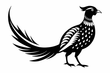 Obraz premium pheasant line art silhouette vector illustration