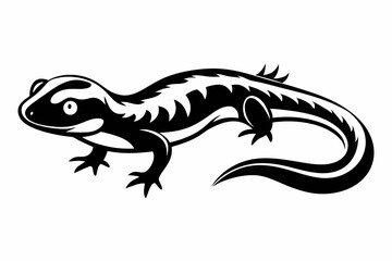 salamander line art silhouette vector illustration
