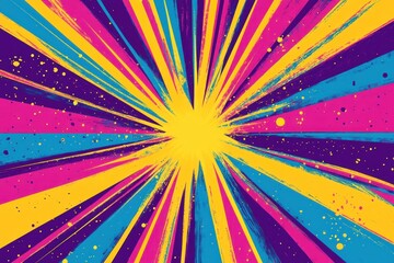 Abstract Colorful Radiating Stripes Artwork Design