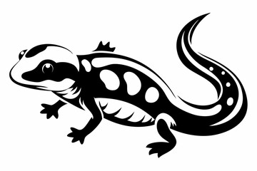 Fototapeta premium salamander line art silhouette vector illustration