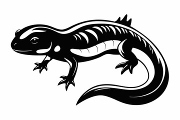 Fototapeta premium salamander line art silhouette vector illustration