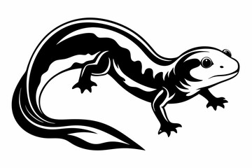 salamander line art silhouette vector illustration