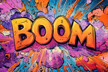 Obraz premium Colorful Comic Book Boom Explosion Graphic Art