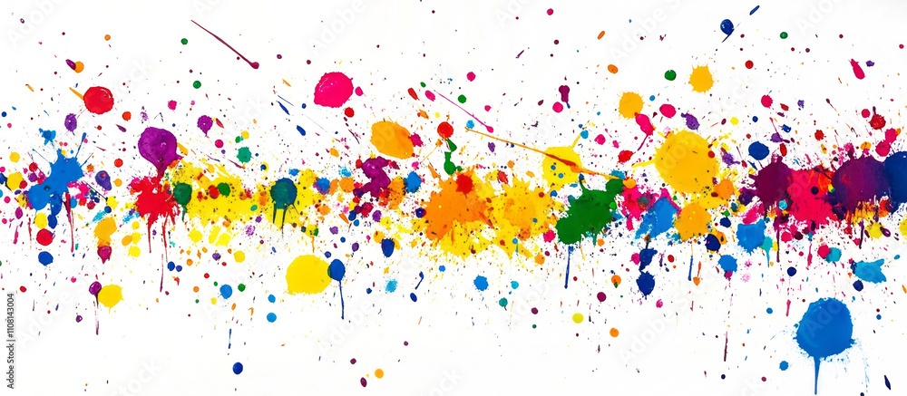 Poster create splashes of paint on a transparent background