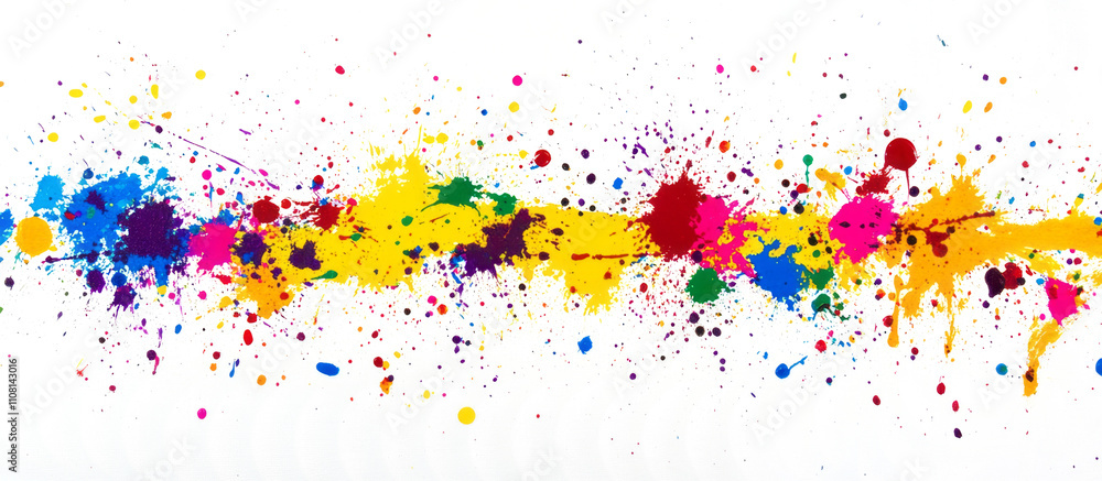 Poster create splashes of paint on a transparent background