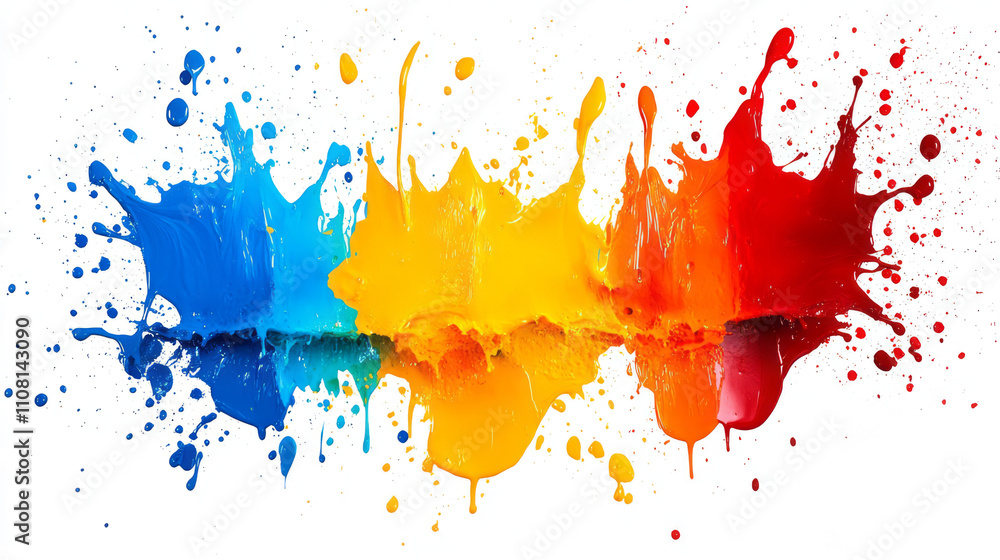 Poster create splashes of paint on a transparent background