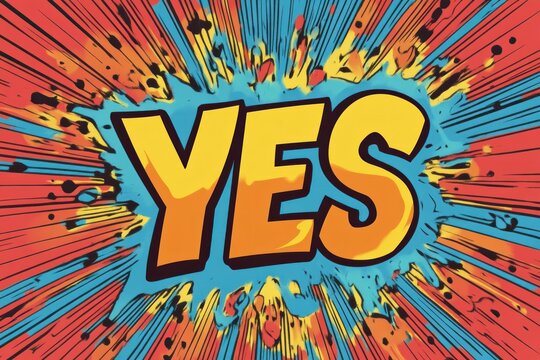 Comic Book Style Yes Word Explosion Design
