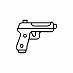 pistol gun weapon icon sign vector
