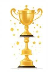 Fototapeta premium winner golden trophy cup on white background
