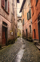 Fototapeta premium Colorful village of Argegno overlooking Lake Como