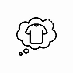 thinking about t shirt purchase icon sign vector