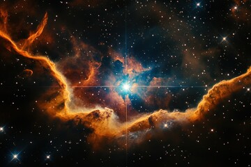 Cosmic Nebula Bright Star Dust Cloudscape