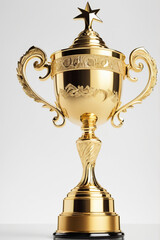Fototapeta premium winner golden trophy cup on white background