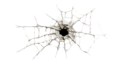 Obraz premium Shattered Glass Crack Pattern Isolated on Transparent Background