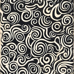 Obraz premium Unique graphic swirl black pattern ethnic design image