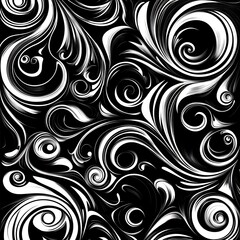 Obraz premium Unique black graphic swirl with ethnic patterns image
