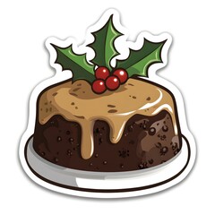 Cute baby reindeer sticker with red bow