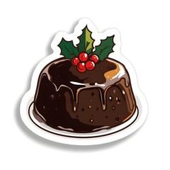 Sweet baby reindeer sticker with red bow
