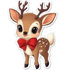 Bold red and green holiday plaid sticker design