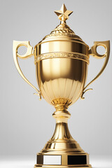 Fototapeta premium winner golden trophy cup on white background