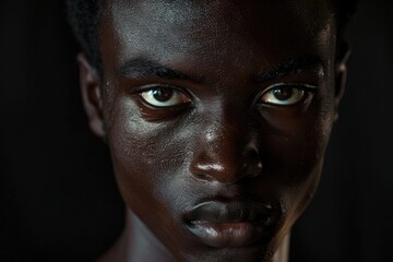 Portrait of young African American man representing people and ethnicity.
