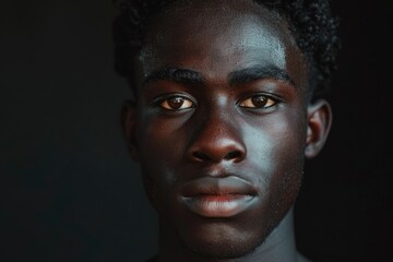 Portrait of young African American man representing people and ethnicity.