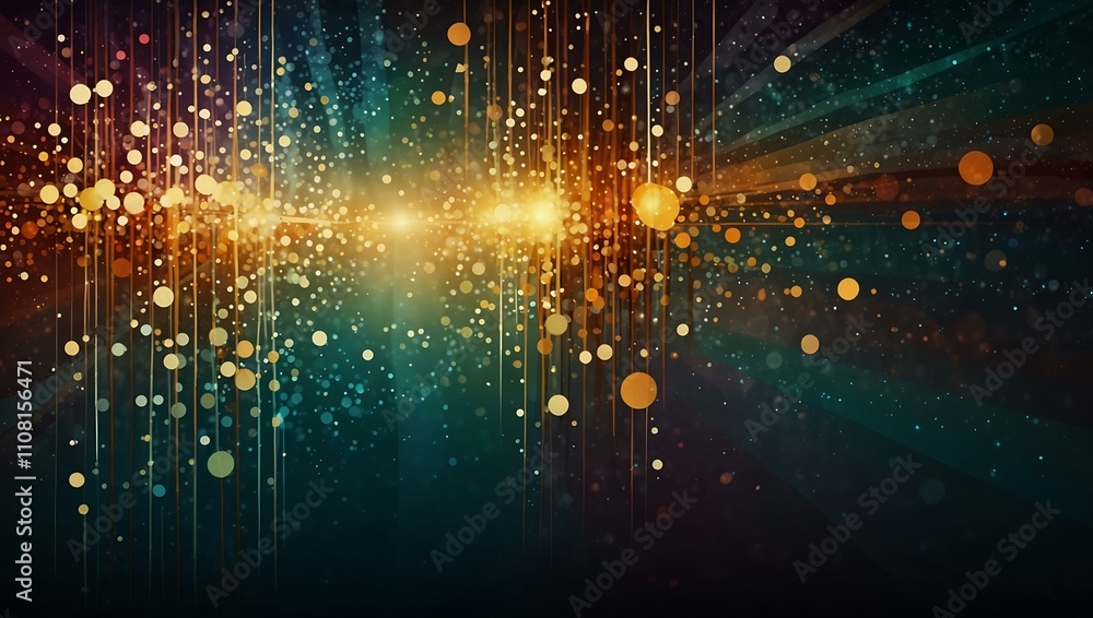 Poster retro-inspired background with shimmering elements.