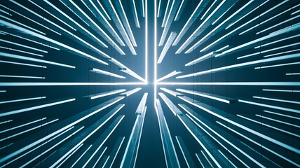 Obraz premium Neon-lit glass pathways maze with bright singularity