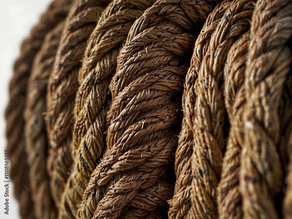 Poster rope with intricate turns showing texture and craftsmanship.