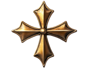Detailed Depiction of a Maltese Cross Emblem, Transparent PNG
