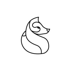 Fox icon. Fox black linear logo. Fox branding icon. Fox vector icon design. Fox isolated on white background. Fox animal vector outline. Vector illustration.