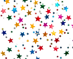Scattered Stars and Confetti Pattern, Transparent PNG