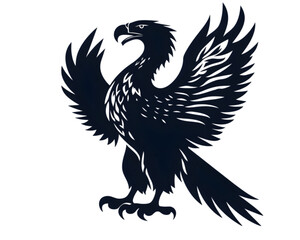 Obraz premium Silhouette Graphic of the Polish Eagle Emblem, Transparent PNG