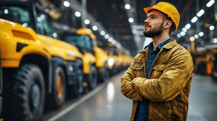 Operario trabajando en una Industria. Concepto de trabajo.
