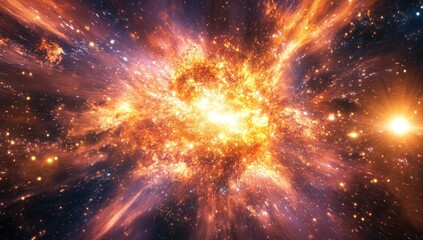 Obraz premium A vibrant cosmic explosion depicting the beauty of the universe.
