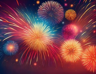 Fototapeta premium abstract fireworks background and space for text